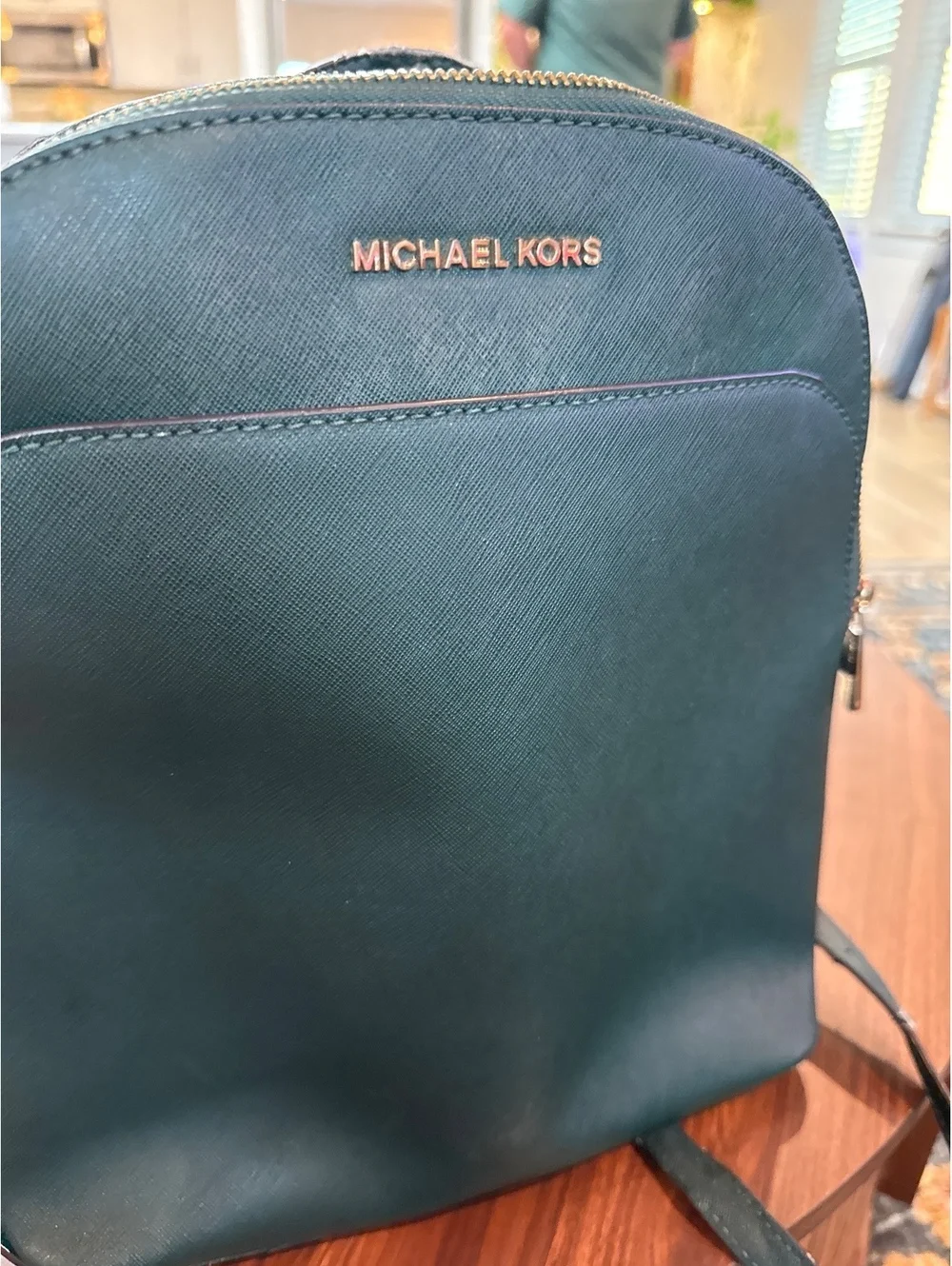 Michael Kors Green Leather Backpack